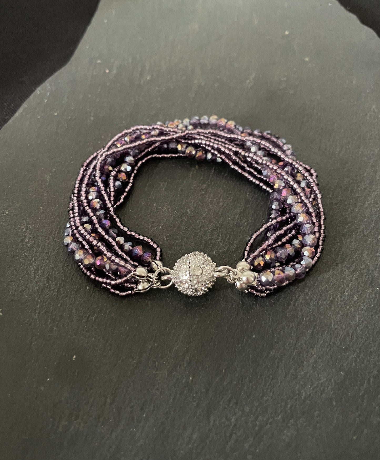 Multi Row Coloured Round Bead Bracelet image 2