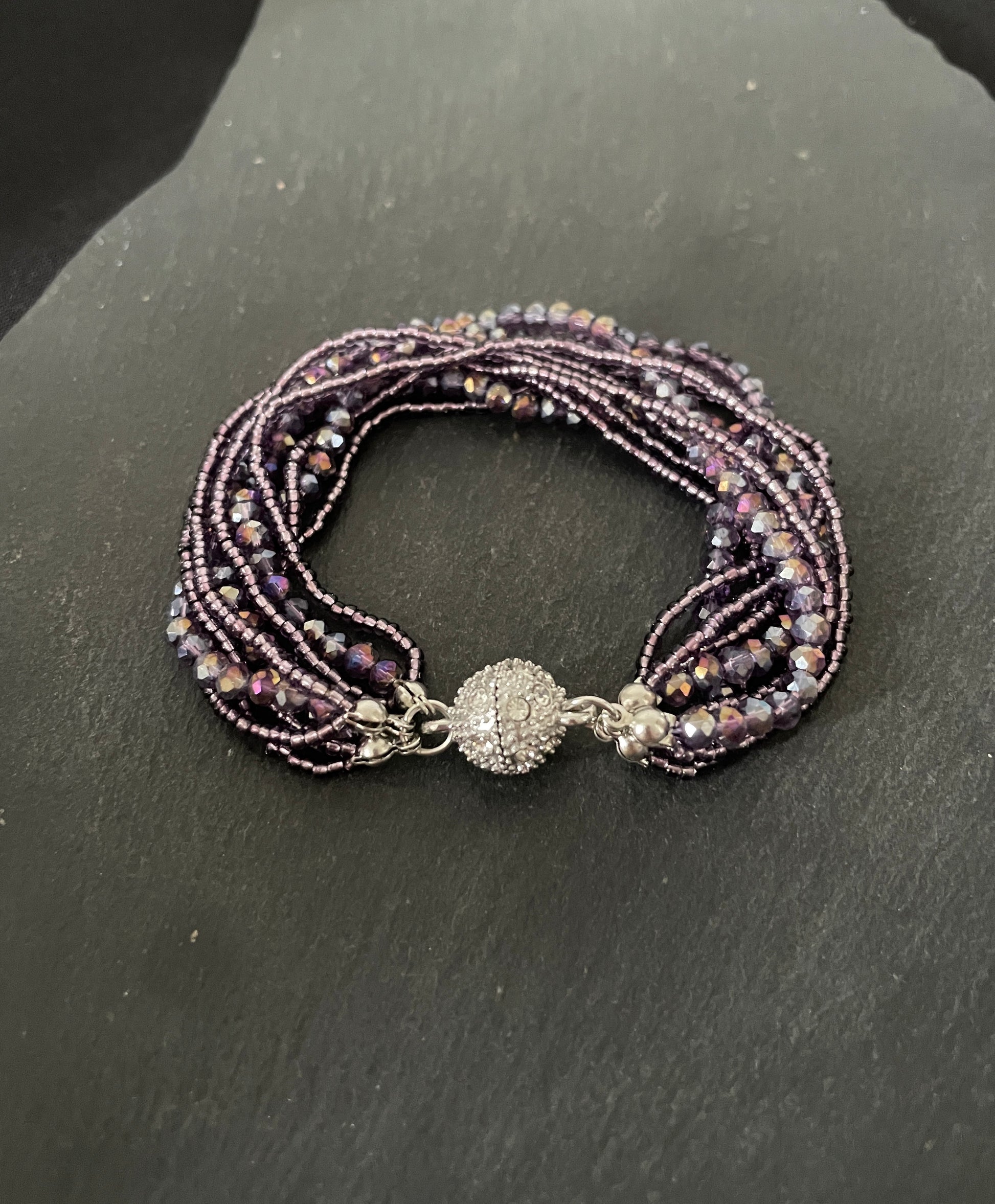 Multi Row Coloured Round Bead Bracelet image 2