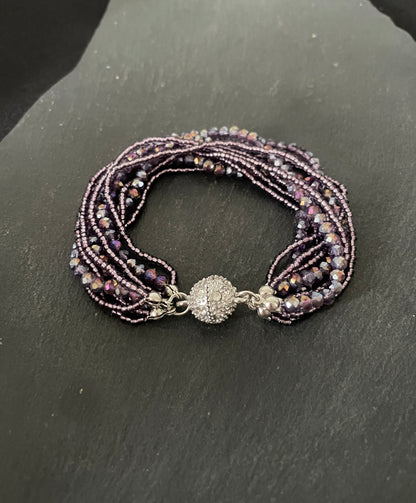 Multi Row Coloured Round Bead Bracelet image 2