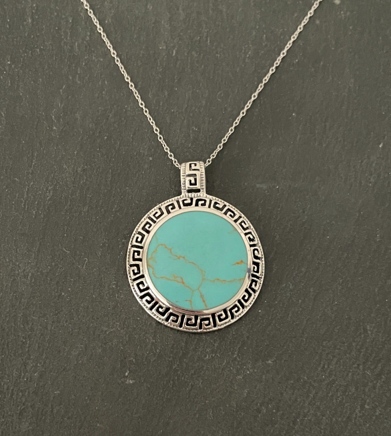 Round Turquoise Pendant image 0