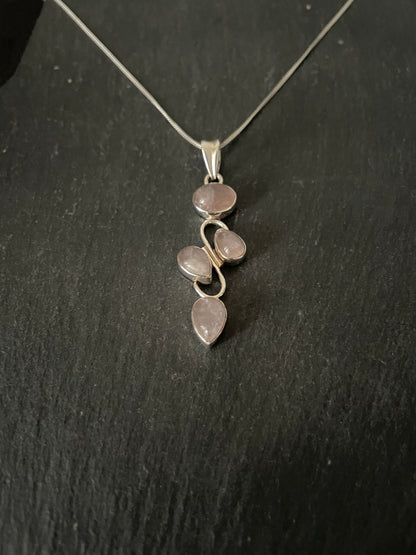 Rose Quartz and Silver Pendant image 2