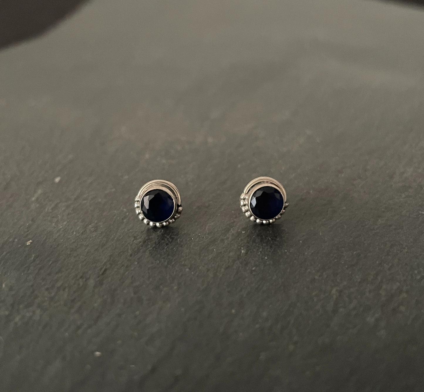 Round Sapphire Studs image 0