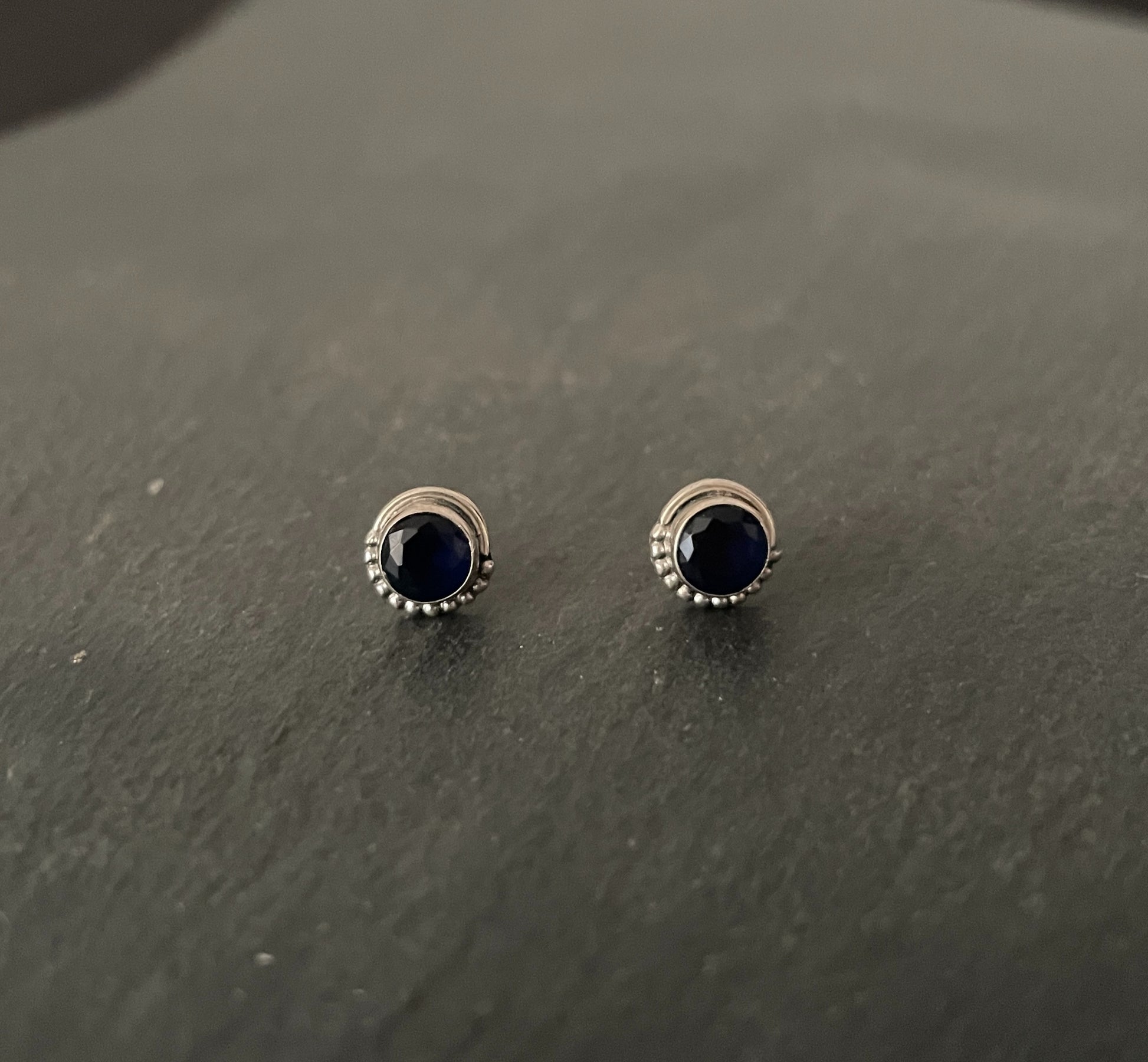 Round Sapphire Studs image 0