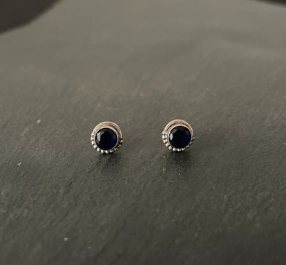 Round Sapphire Studs image 0