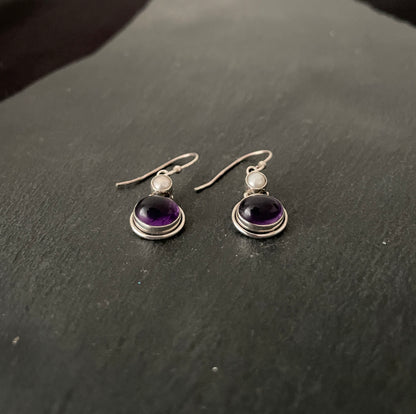 Amethyst and Pearl Earrings image 1