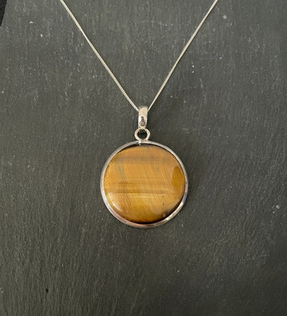 Tiger's Eye Round Pendant image 0