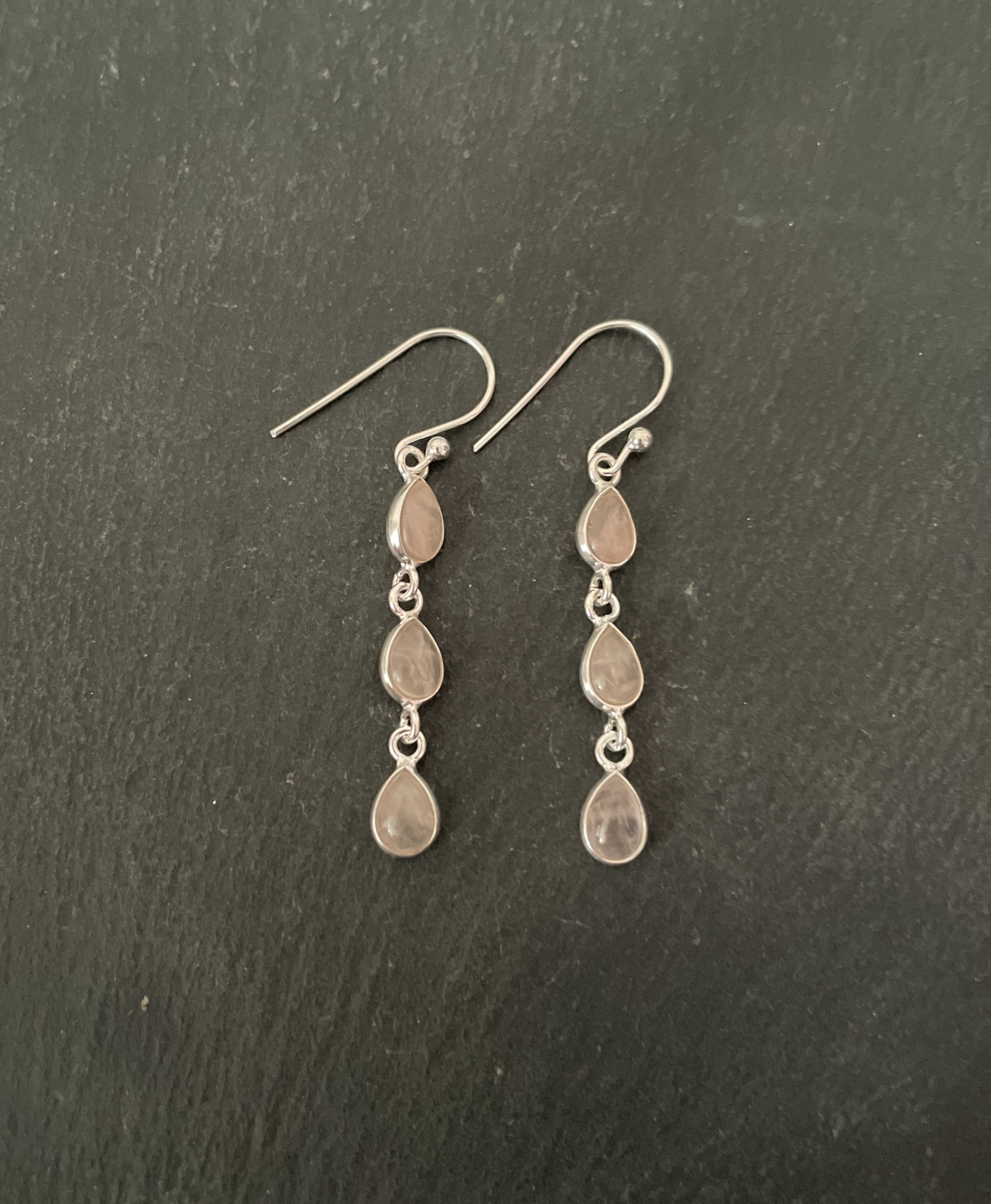 Rose Quartz Teardrop Earrings image 0