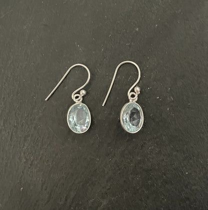 Oval Blue Topaz Earrings image 0