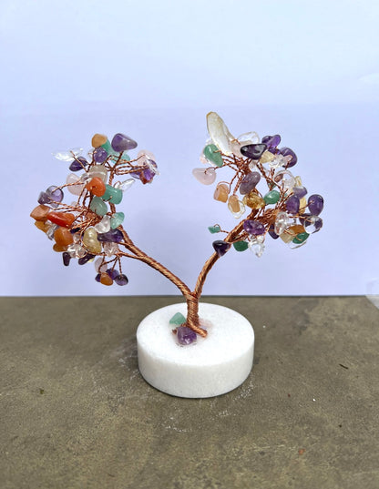 Gemstone Trees on White Stone Base image 3