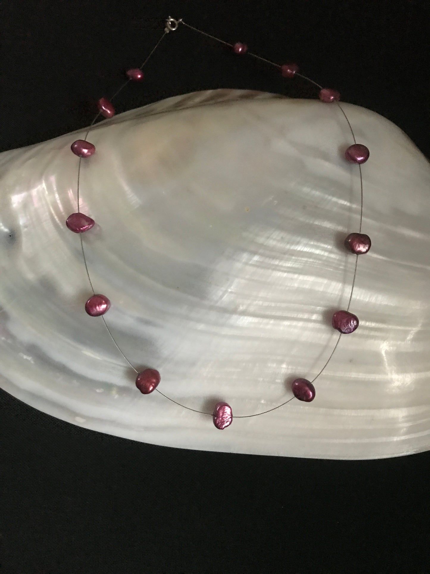 Dark Red Pearl Necklace image 1