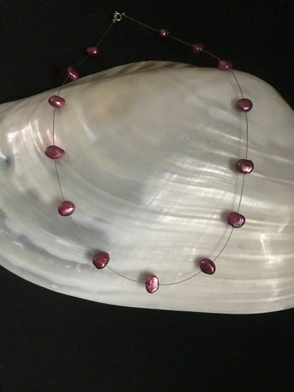 Dark Red Pearl Necklace image 1