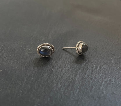 Oval Labradorite Stud Earrings image 1