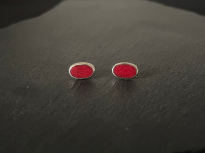 Coral Oval Stud Earrings image 0