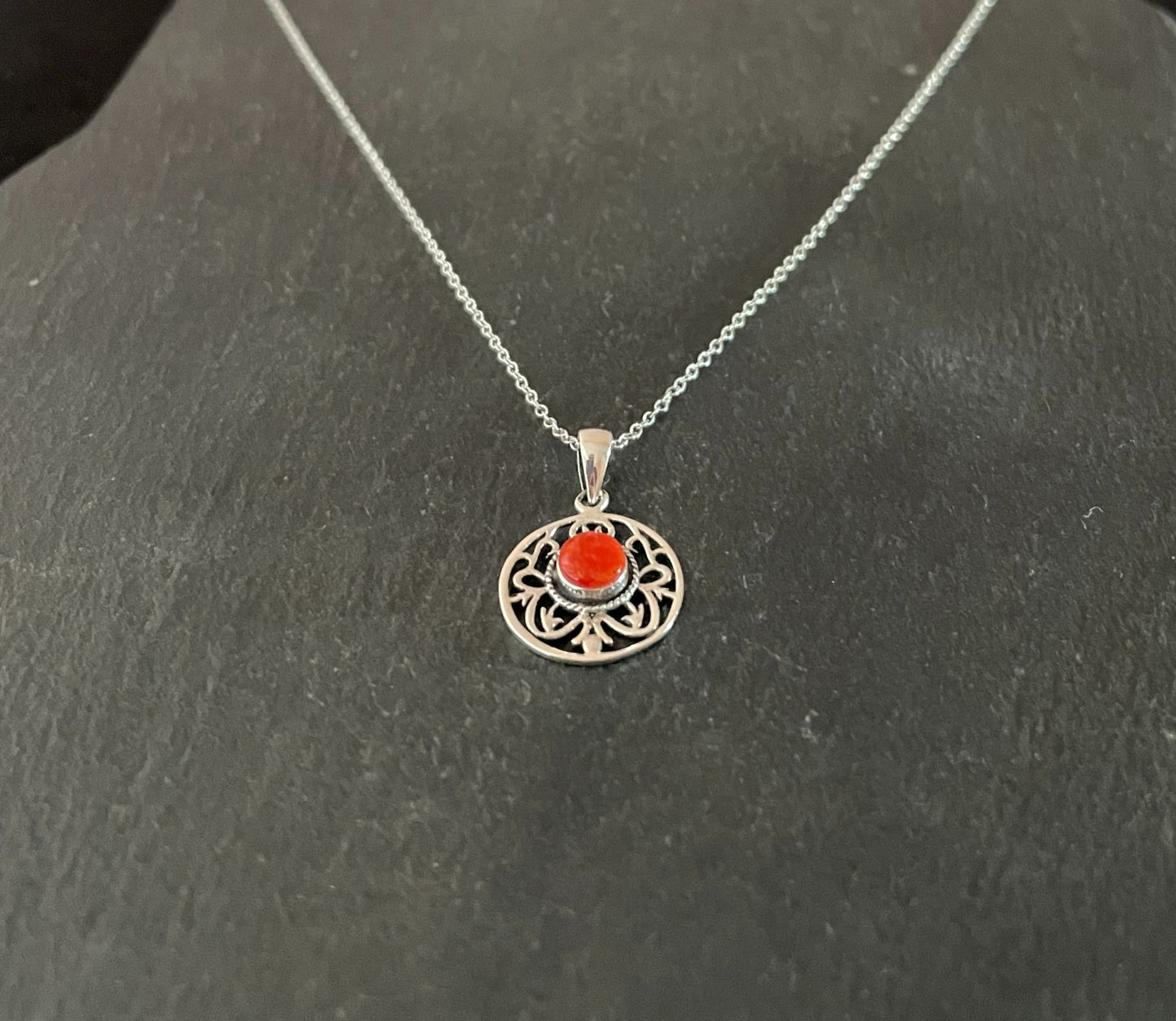 Round Coral Pendant image 1