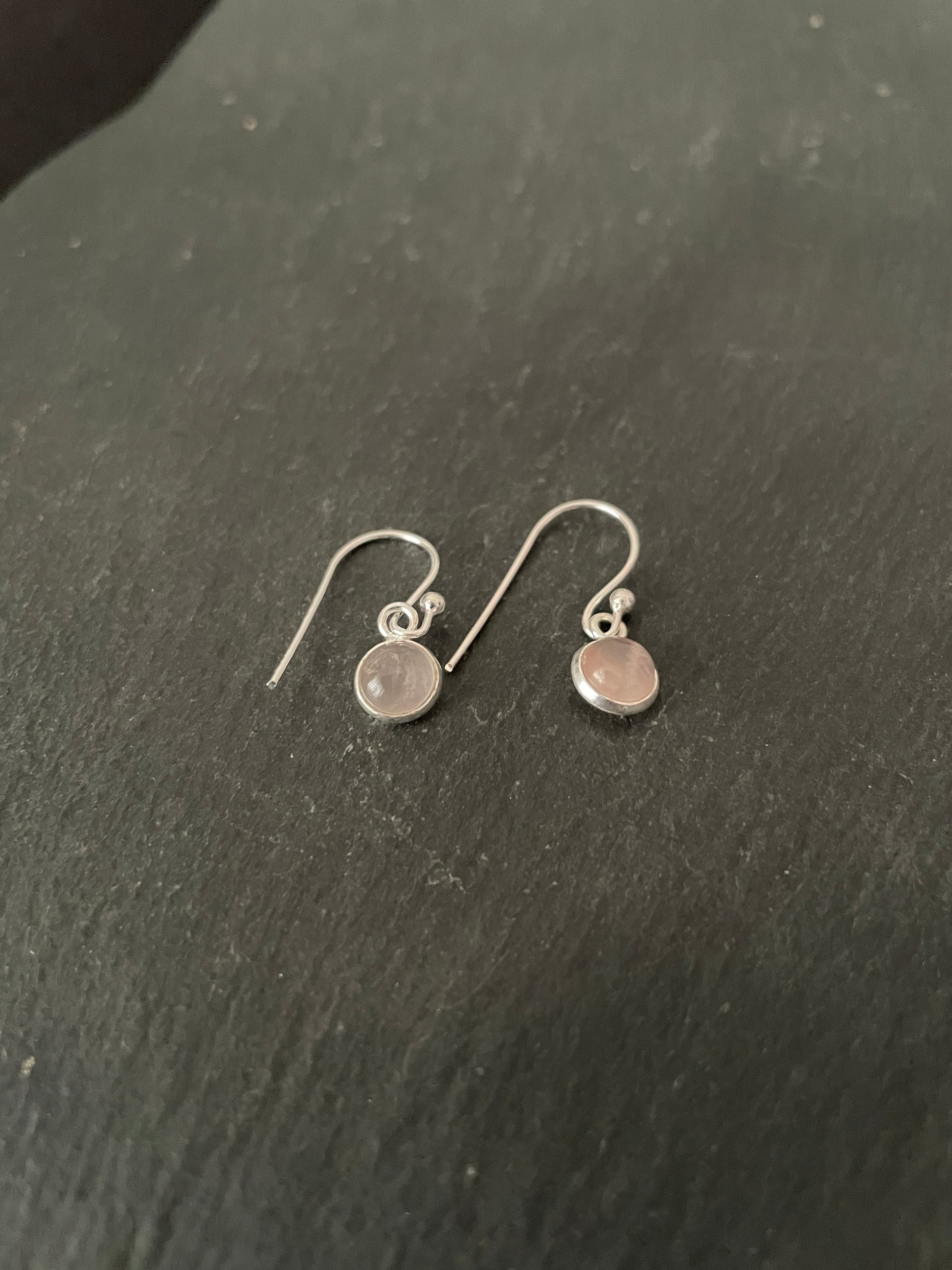 Rose Quartz Round Earrings image 1