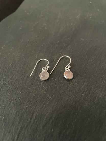 Rose Quartz Round Earrings image 1