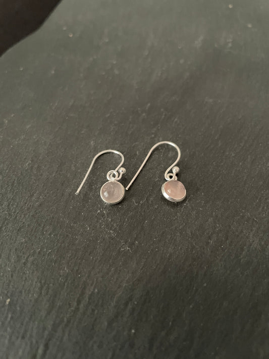 Rose Quartz Round Earrings image 1