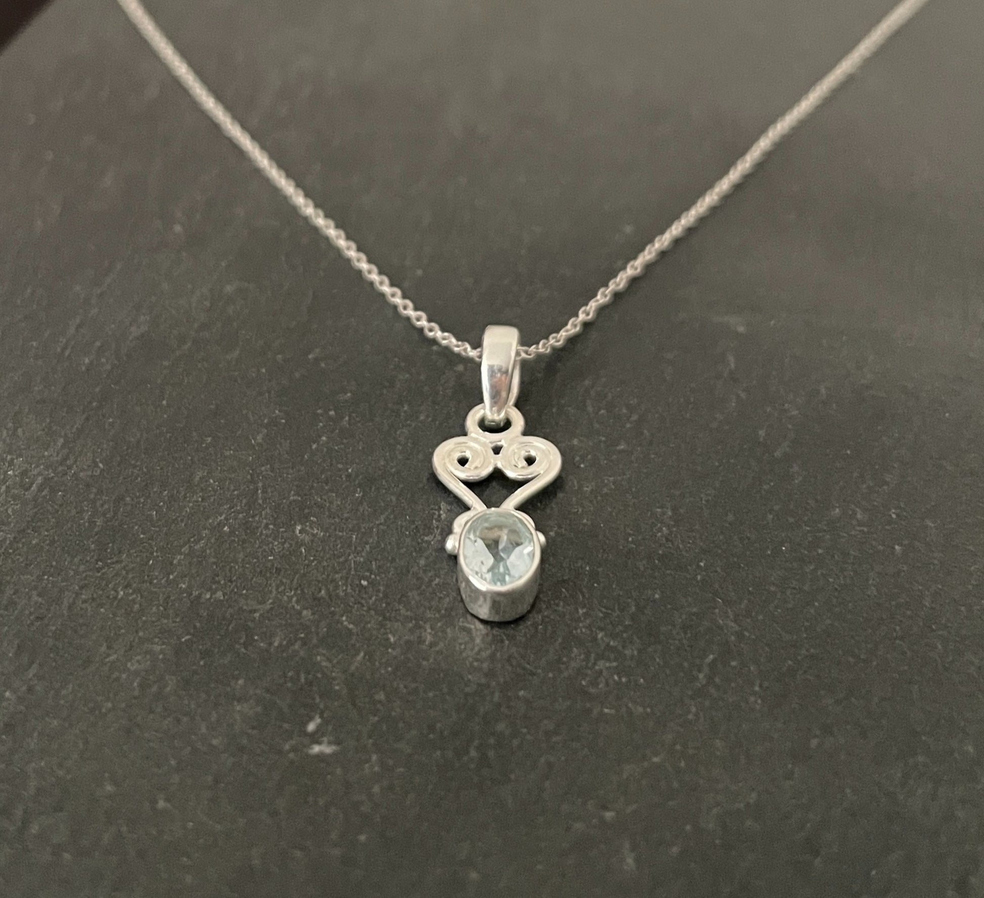 Blue Topaz and Silver Pendant image 1