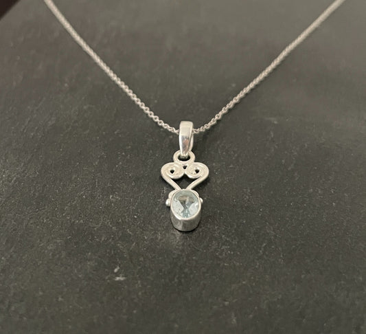 Blue Topaz and Silver Pendant image 1