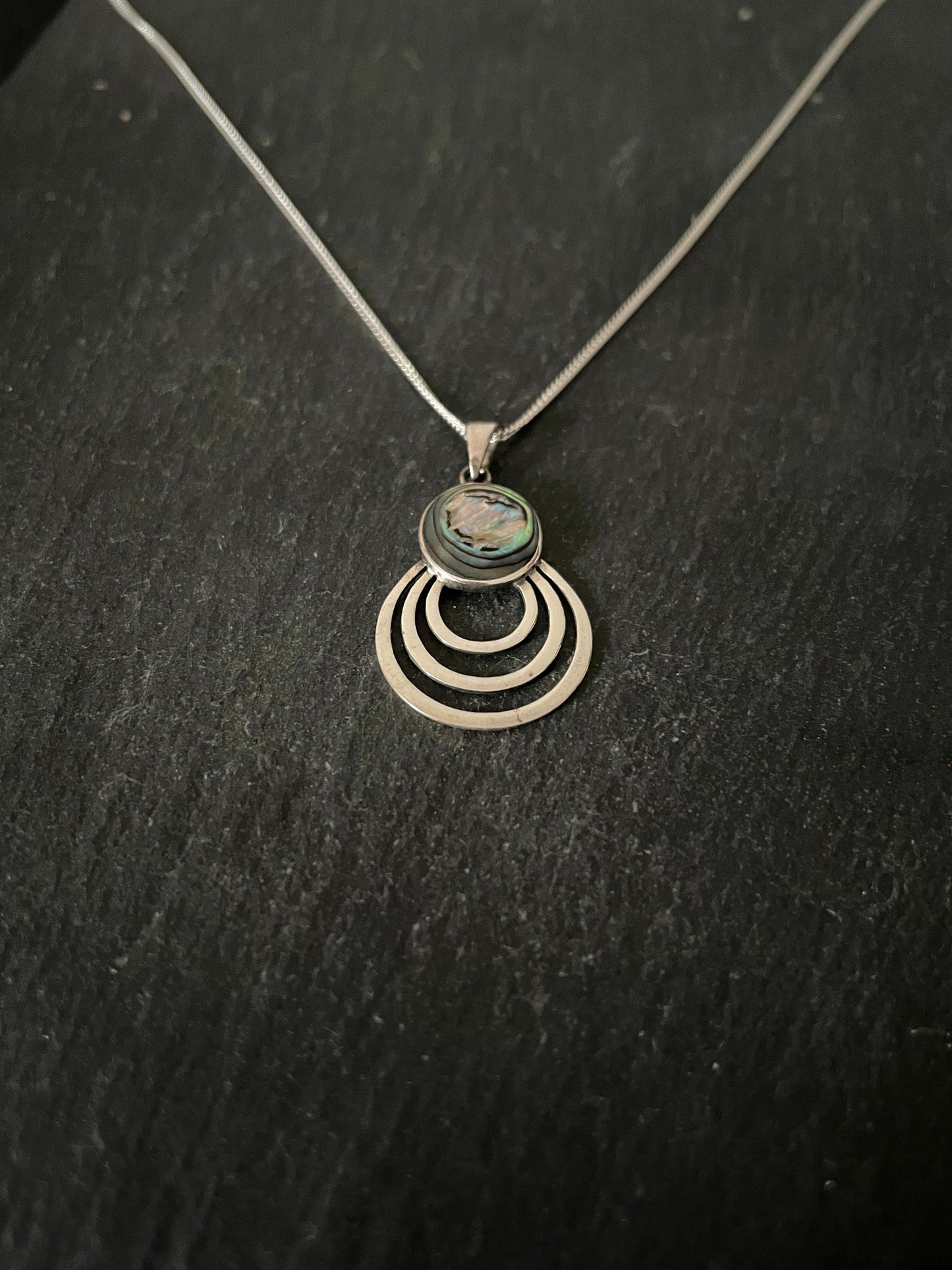 Paua Shell and Silver Pendant image 1