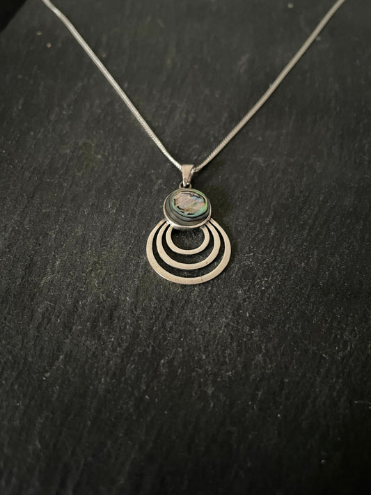 Paua Shell and Silver Pendant image 1