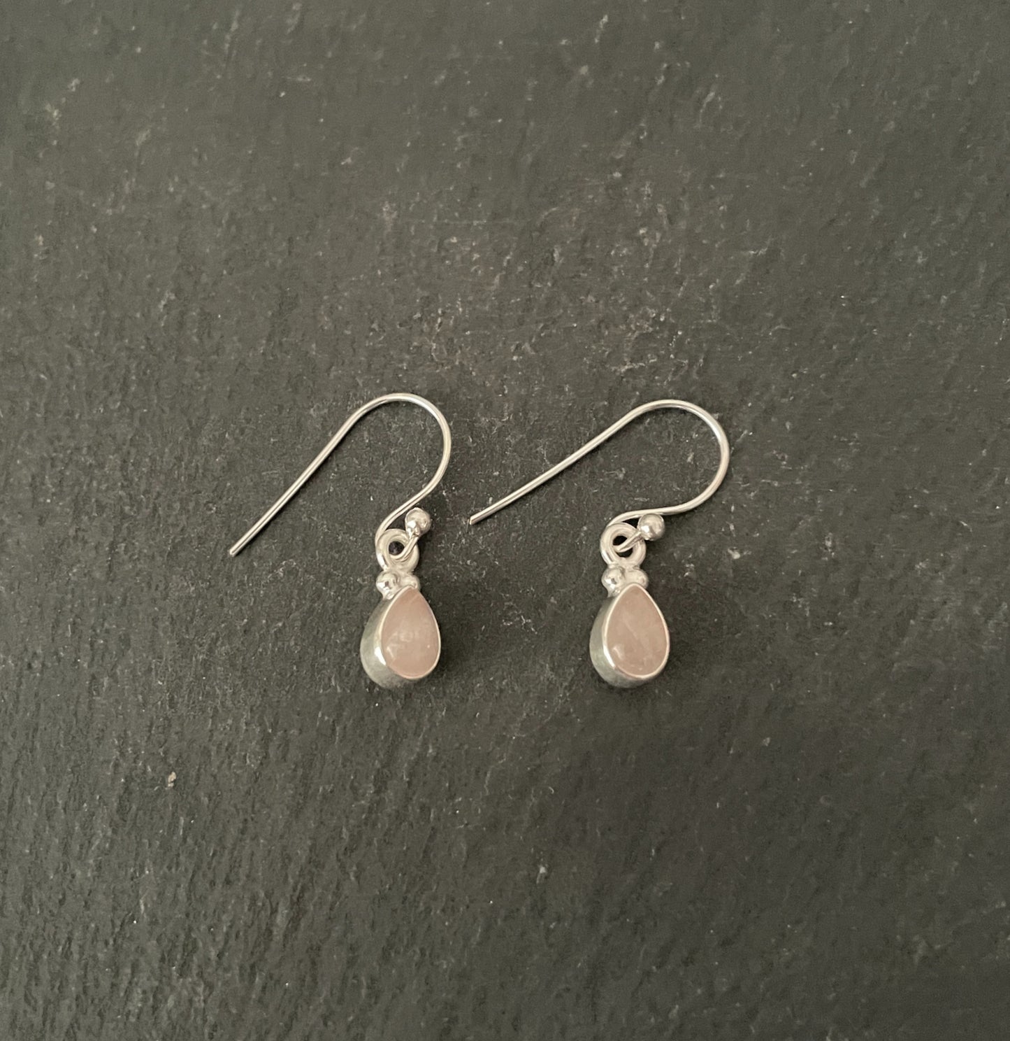 Rose Quartz and Silver Earrings image 0