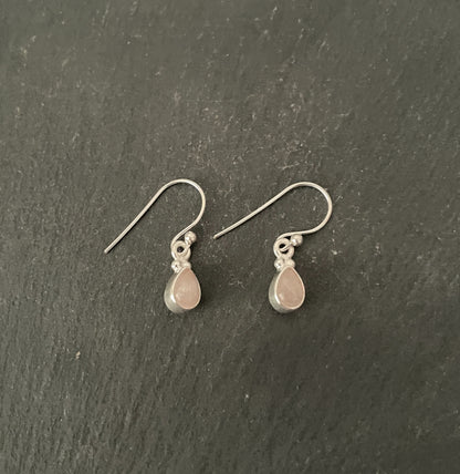 Rose Quartz and Silver Earrings image 0