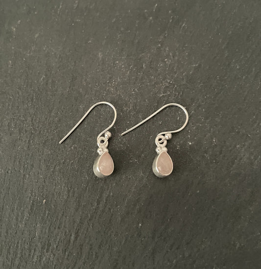Rose Quartz and Silver Earrings image 0