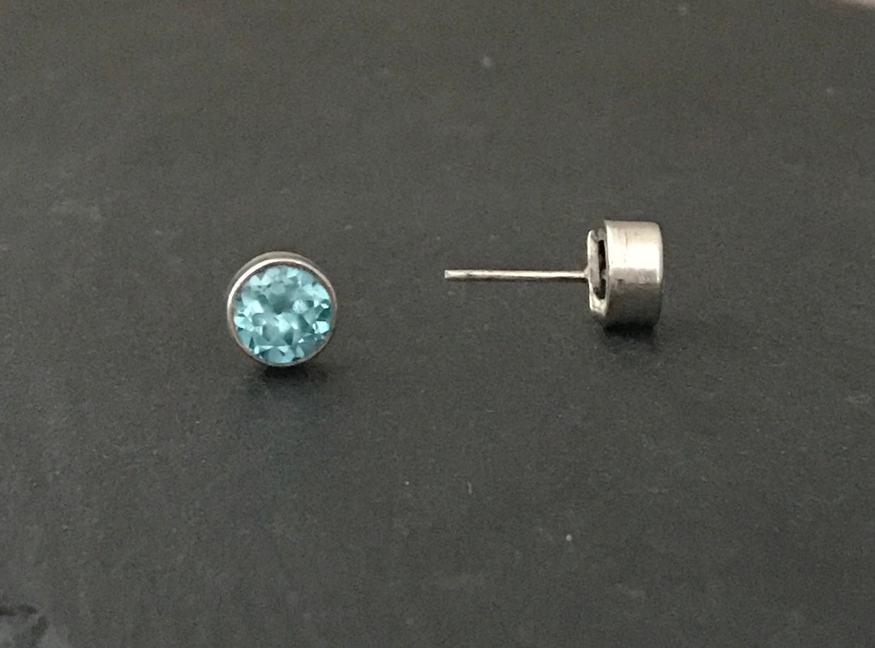 Large Blue Topaz Studs image 1