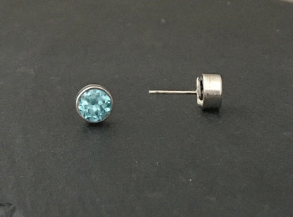 Large Blue Topaz Studs image 1