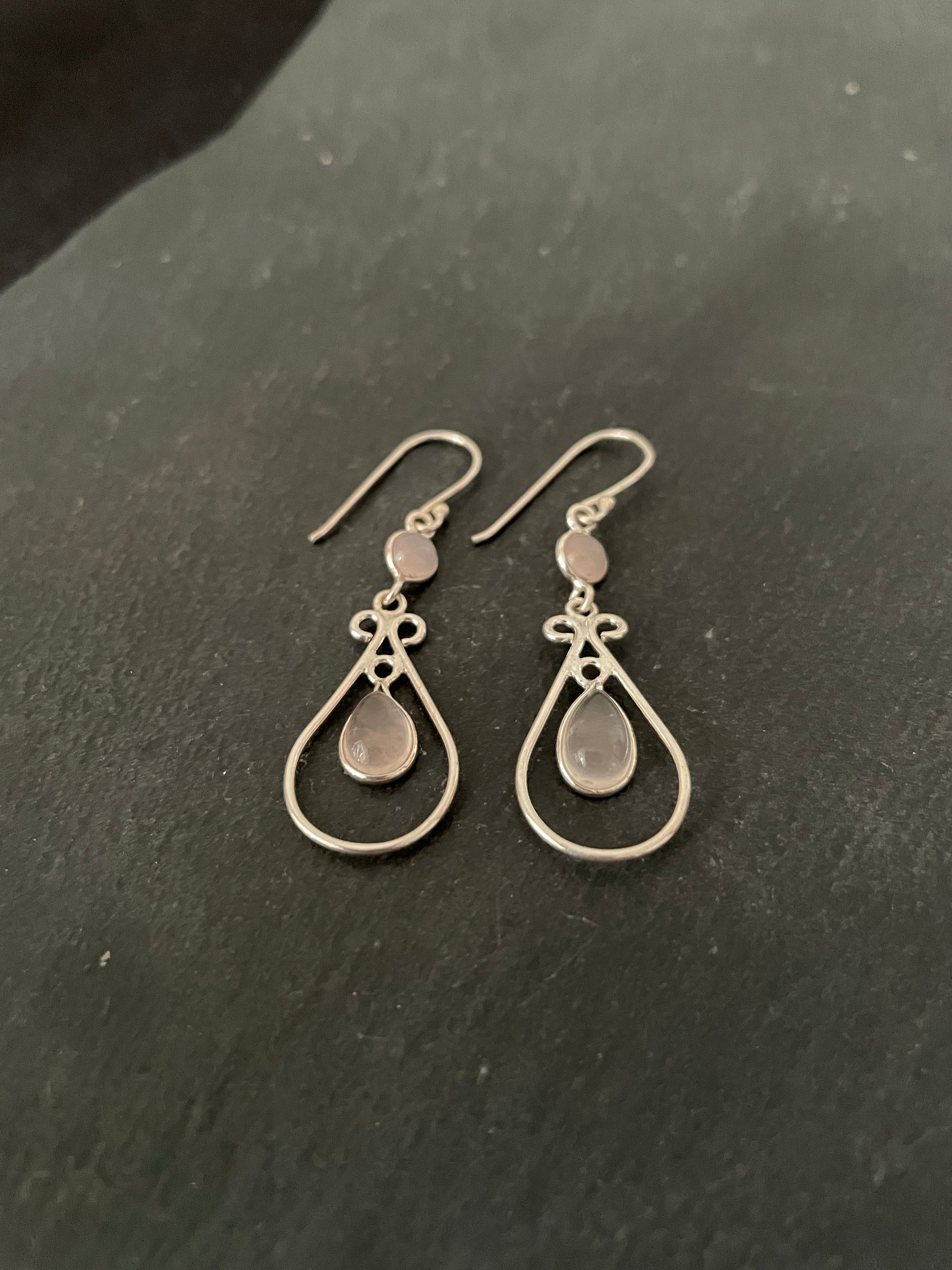 Rose Quartz Teardrop Earrings image 1