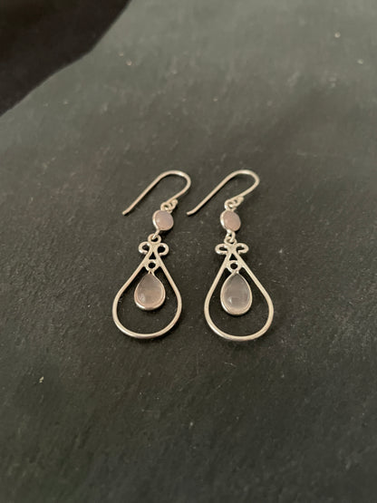Rose Quartz Teardrop Earrings image 1