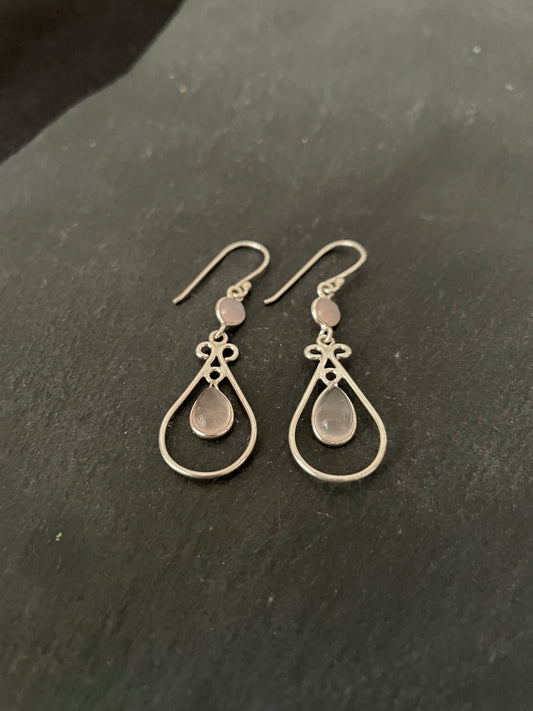 Rose Quartz Teardrop Earrings image 1