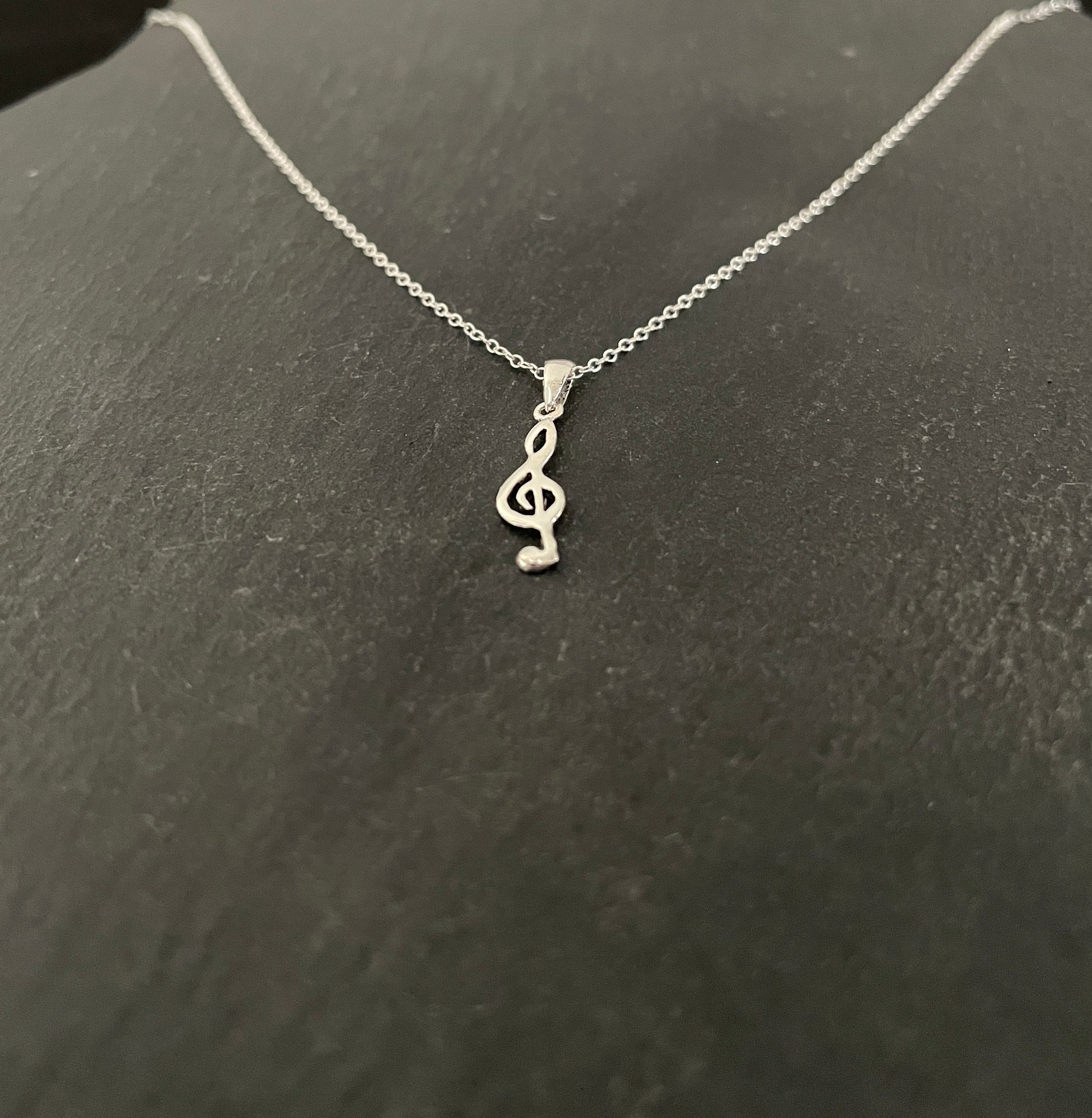 Silver Music Note Pendant image 1