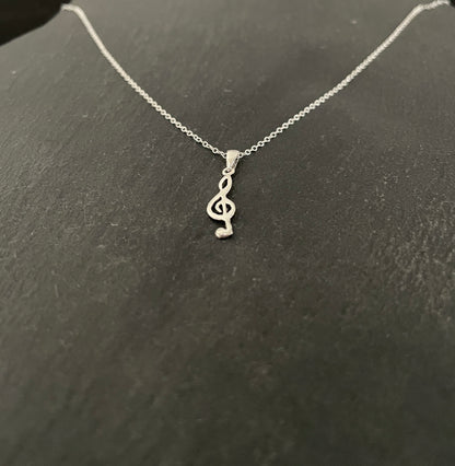Silver Music Note Pendant image 1