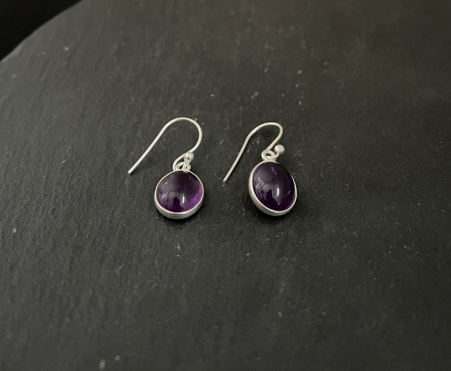 Amethyst Oval Earrings image 1