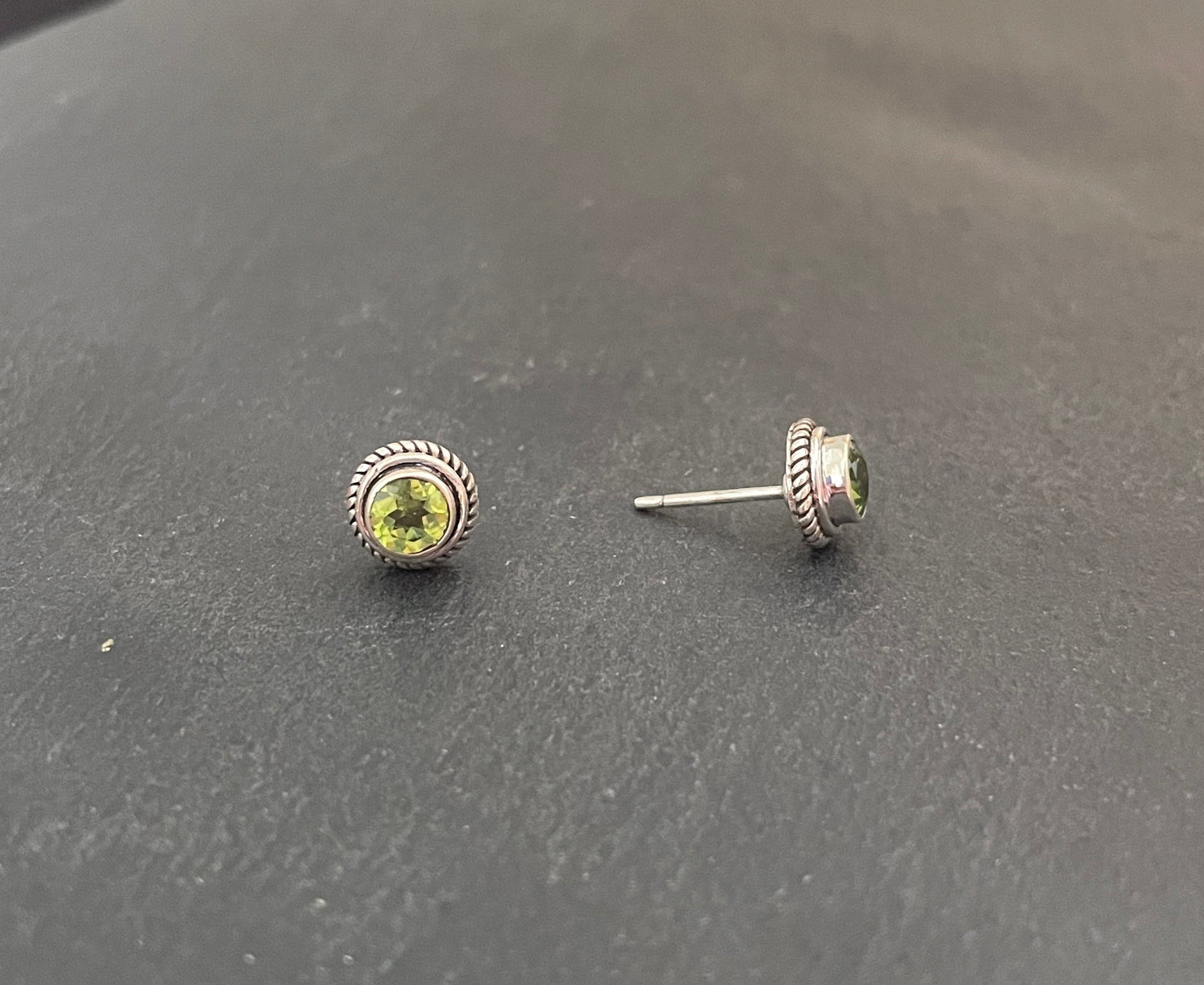 Peridot Stud Earrings image 1