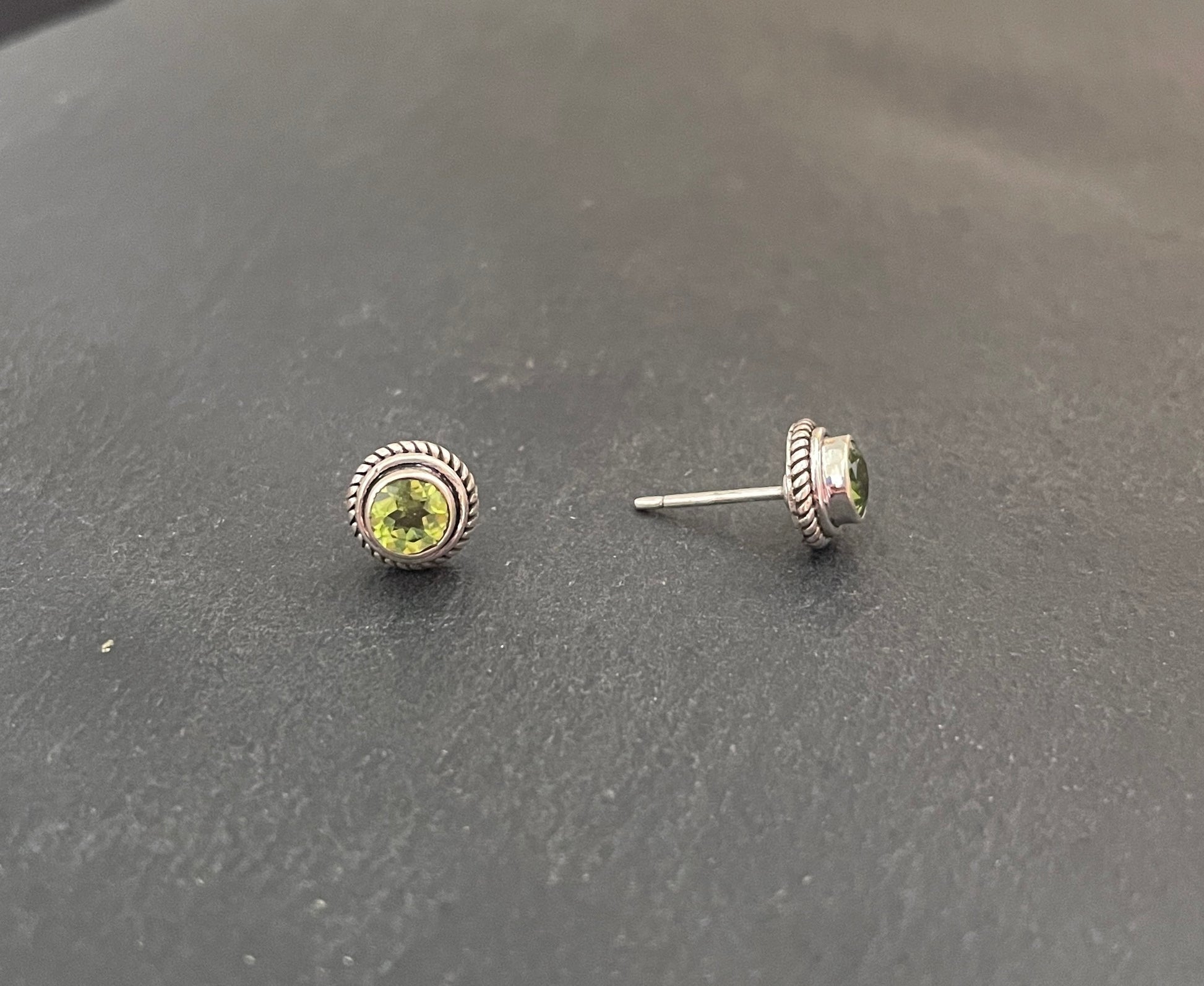 Peridot Stud Earrings image 1