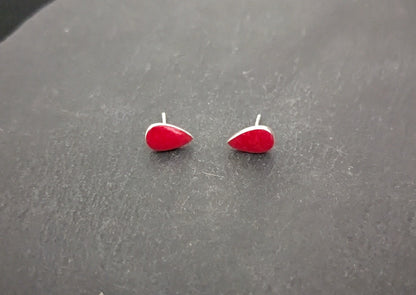 Coral Teardrop Stud Earrings image 0