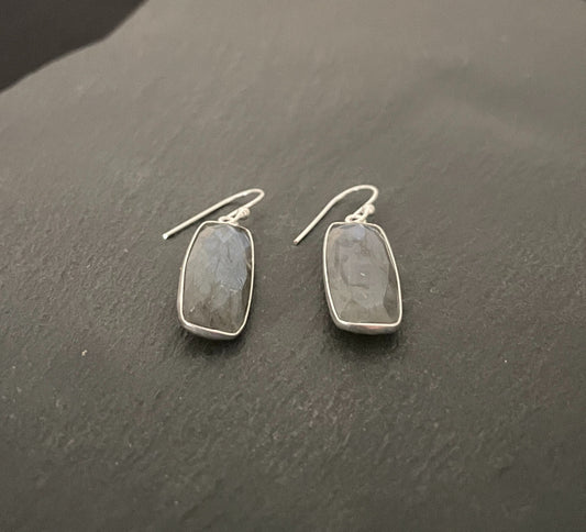 Labradorite Rectangle Earrings image 1