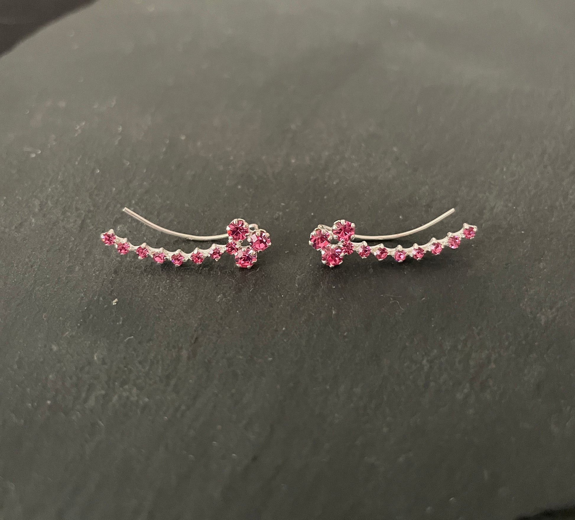 Flower Cubic Zirconia Ear Climbers image 1