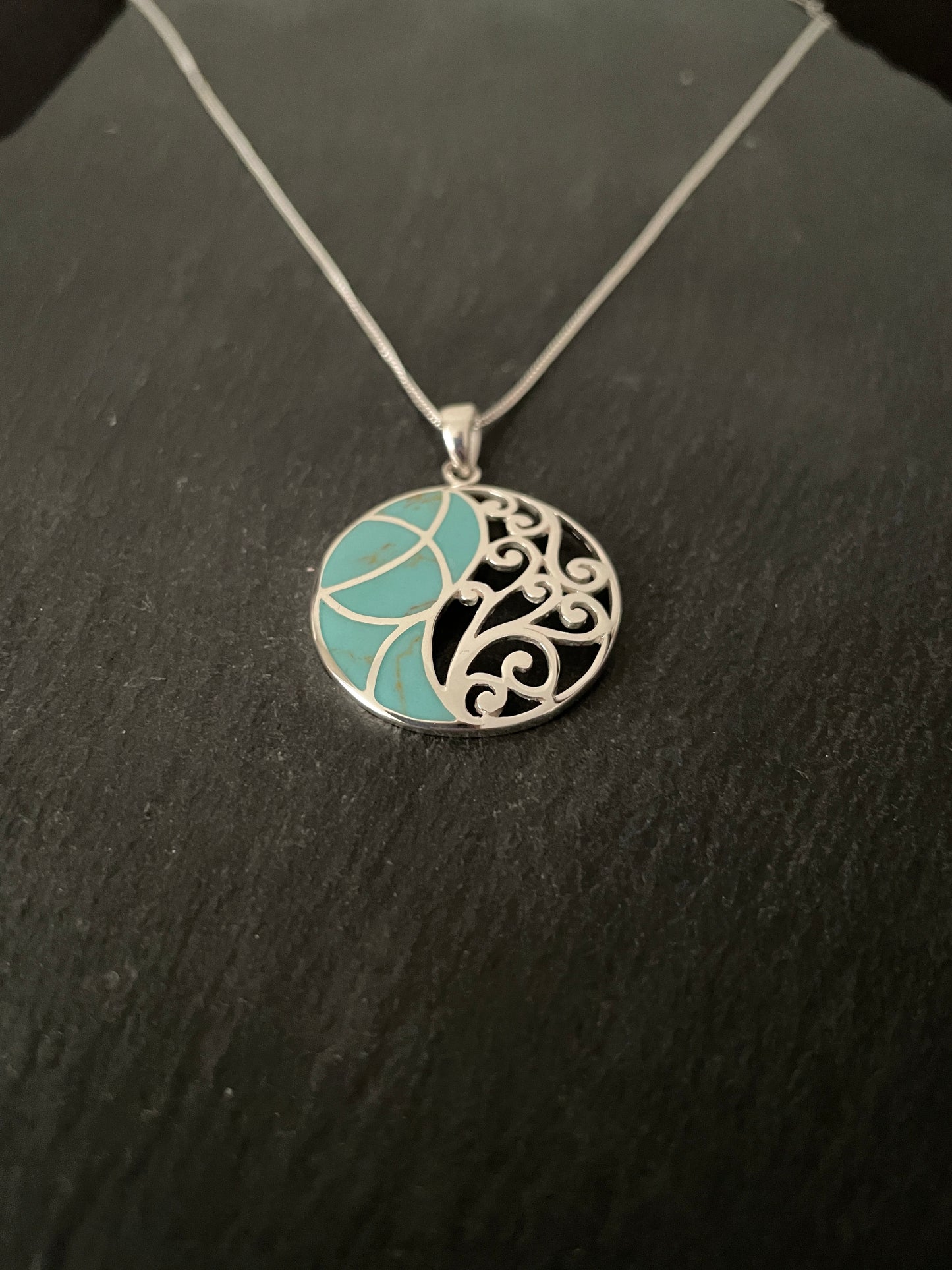 Turquoise and Silver Pendant image 1