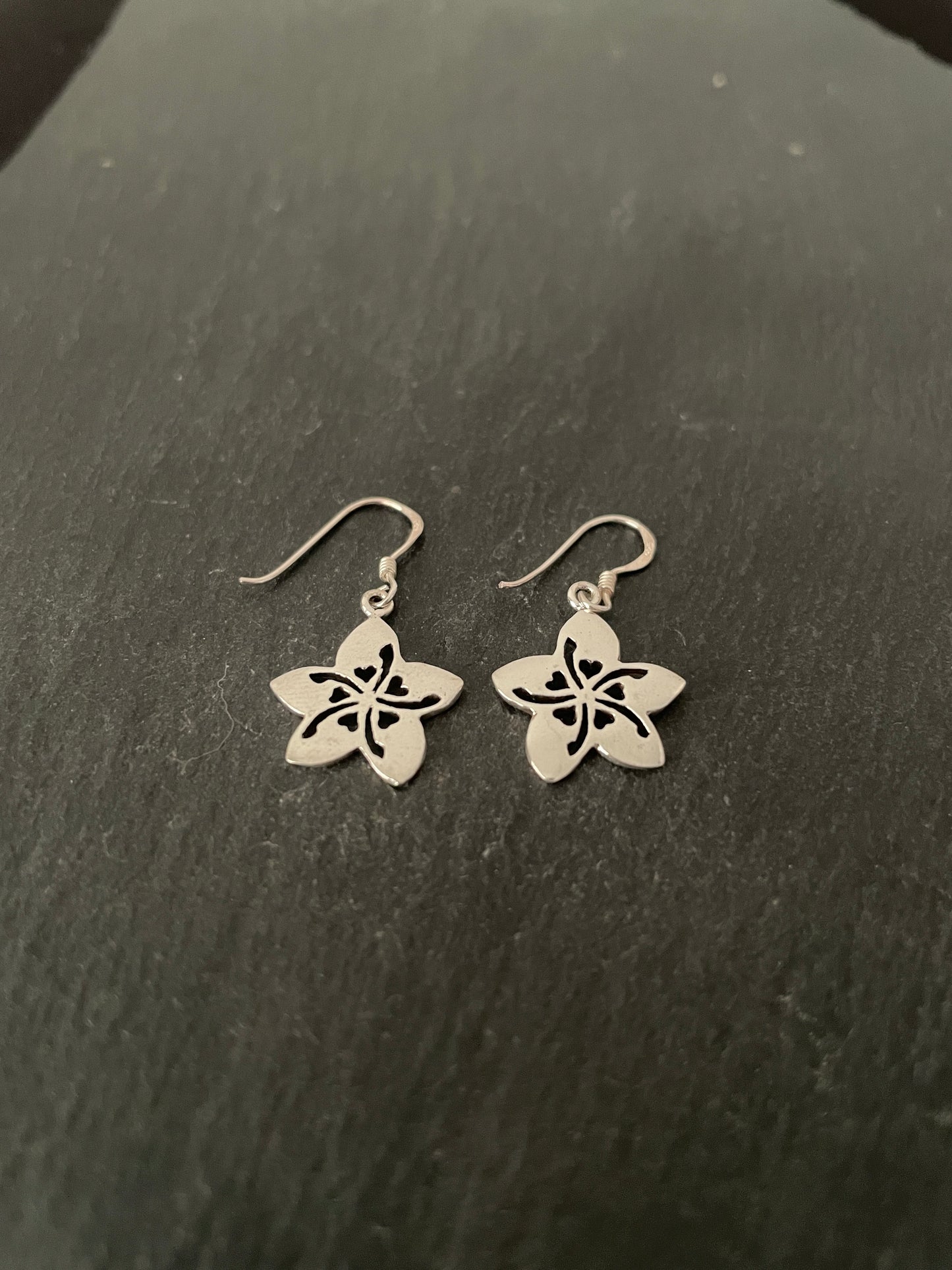 Silver Flower Earrings image 1