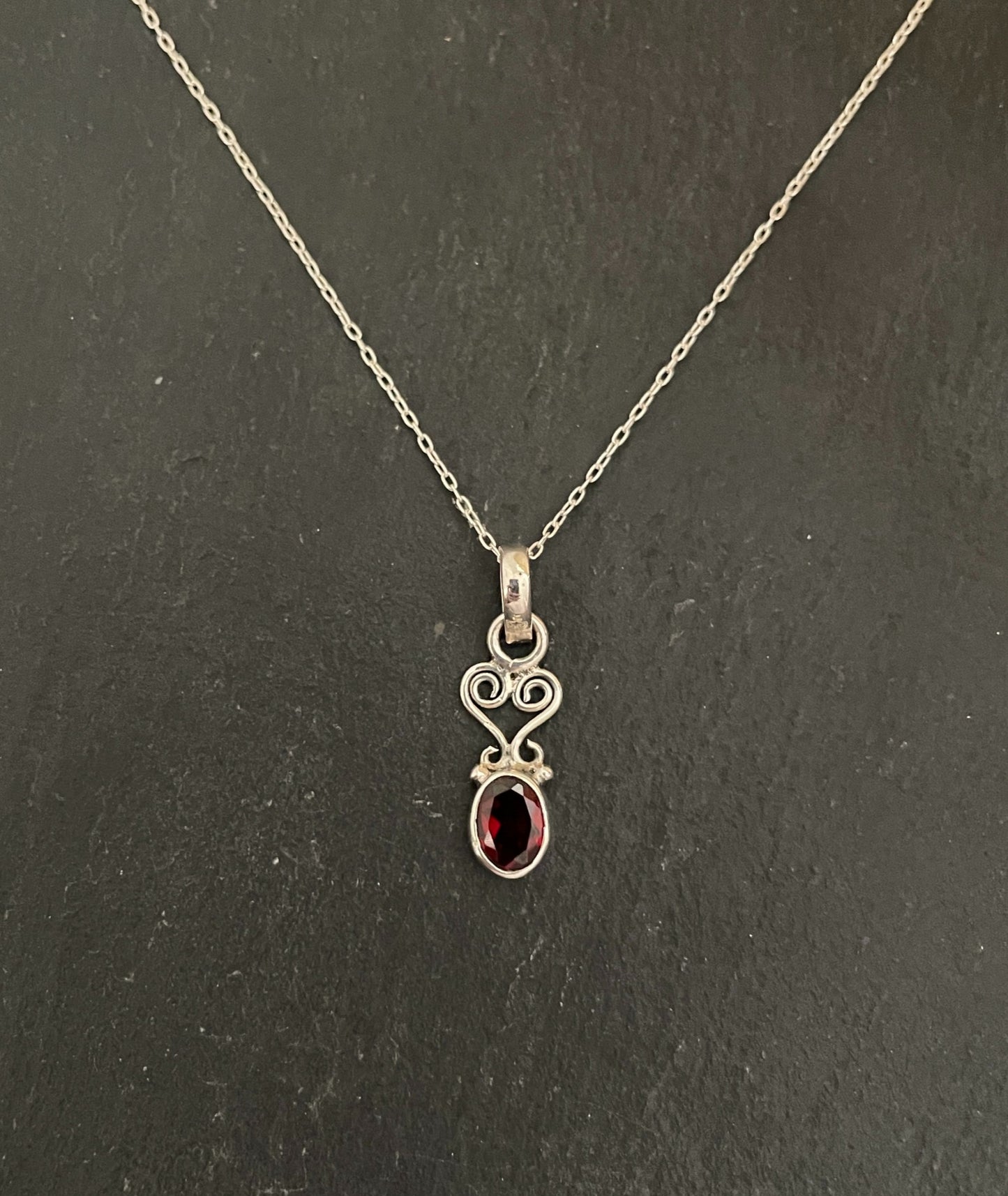 Garnet and Silver Pendant image 0