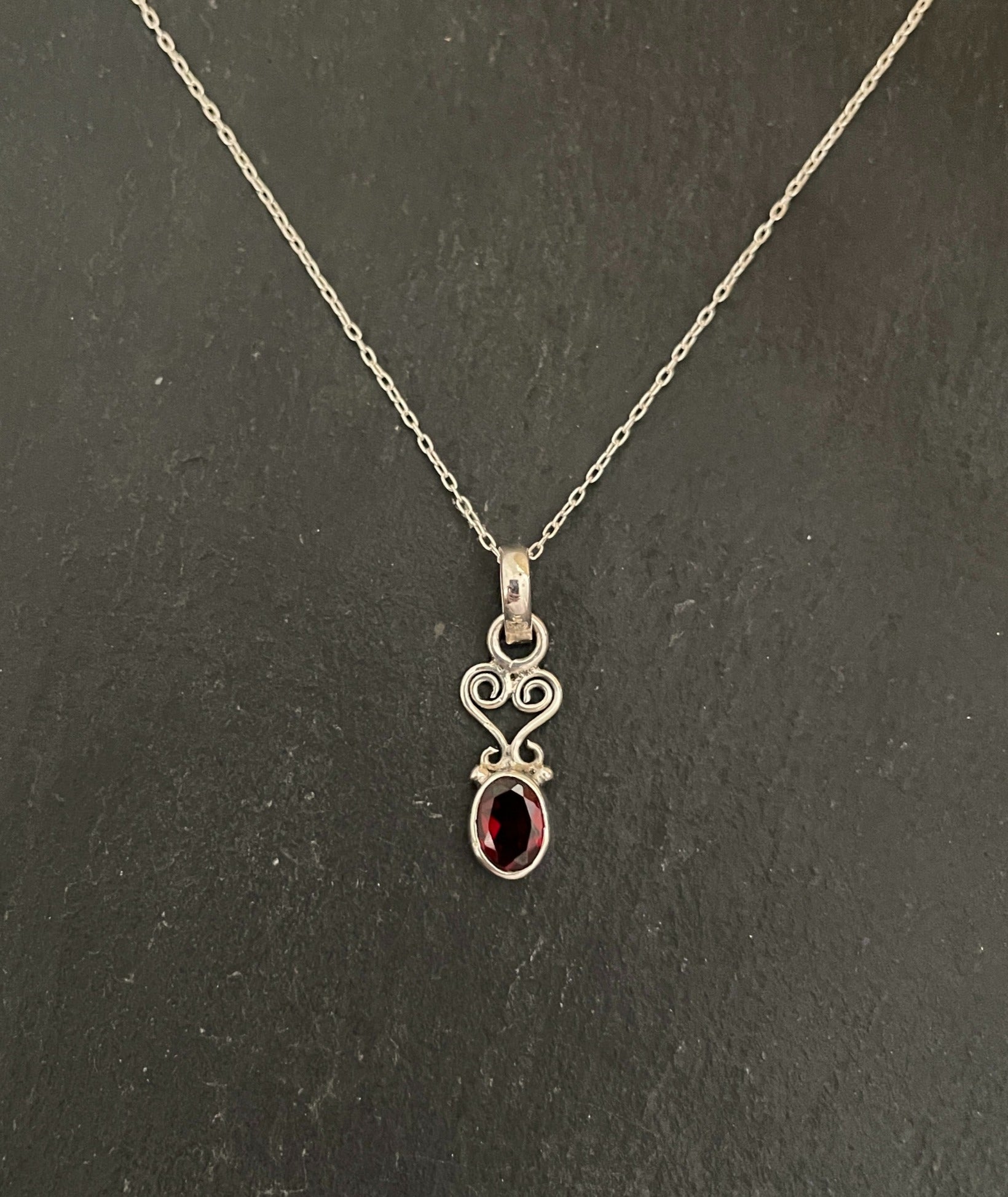Garnet and Silver Pendant image 0