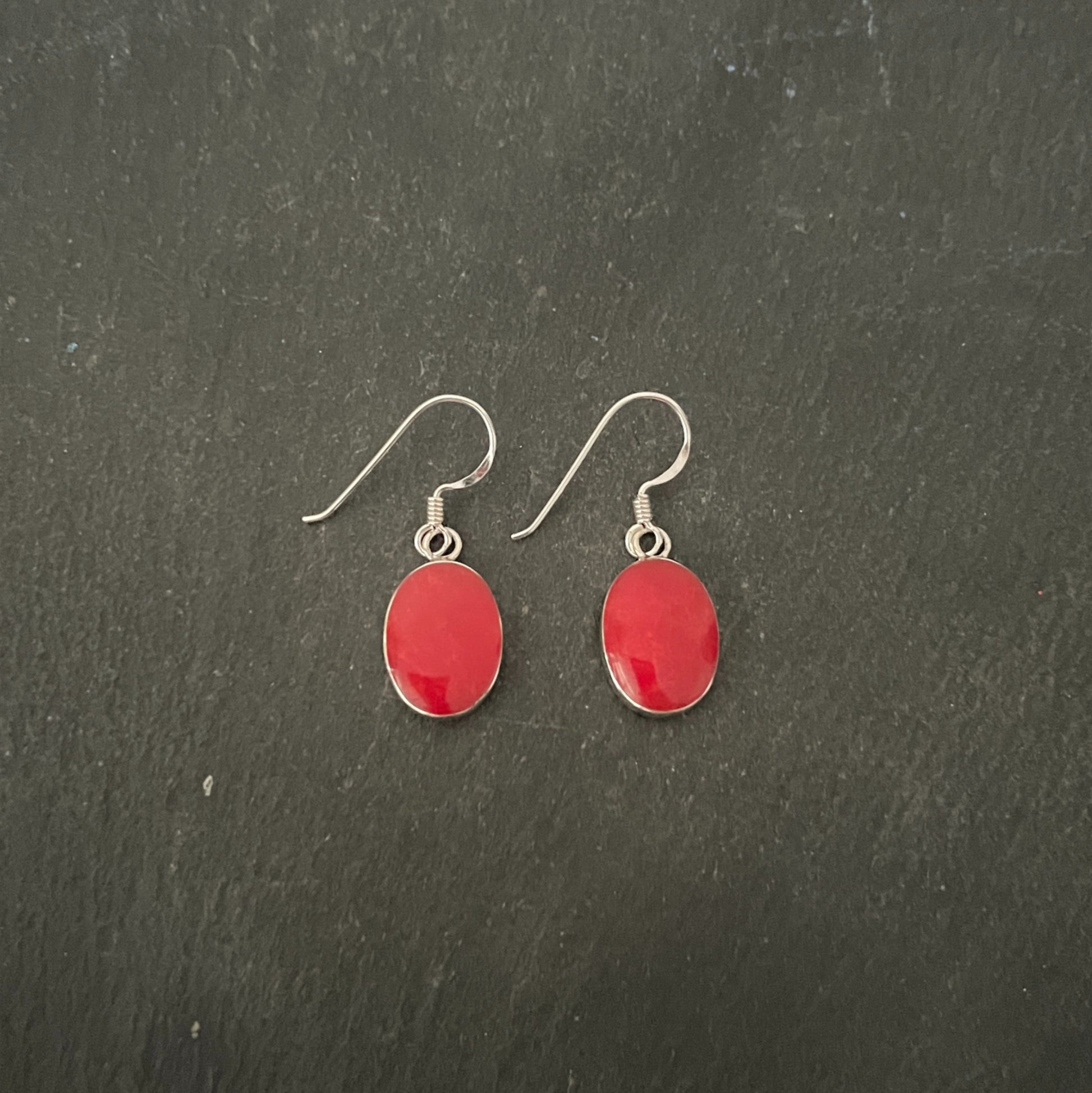 Coral Oval Earrings image 0