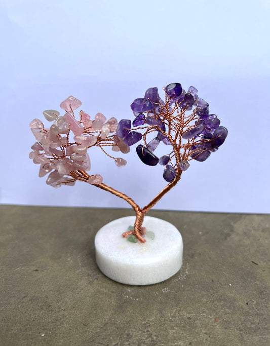 Gemstone Trees on White Stone Base image 1