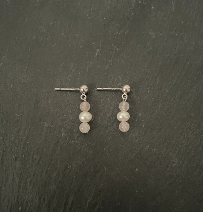 Pearl and Gemstone Earrings image 1