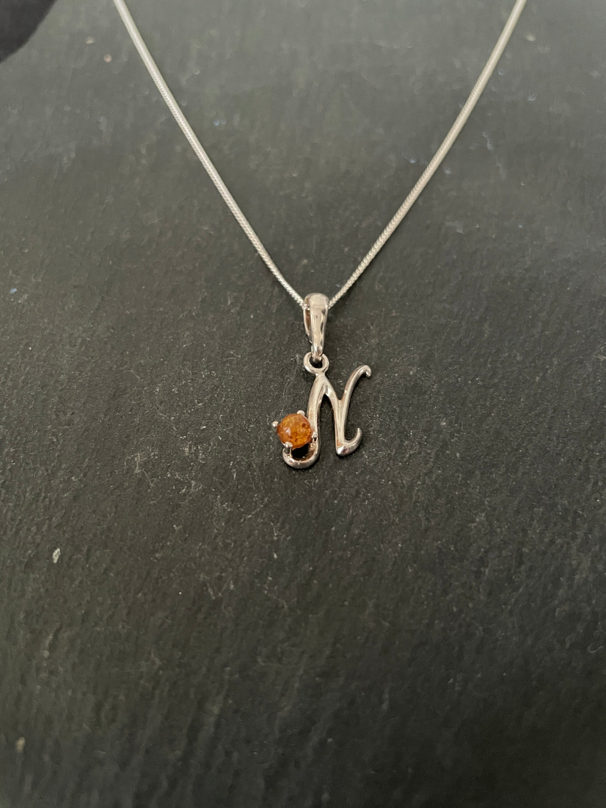 Letter N Amber Pendant image 1