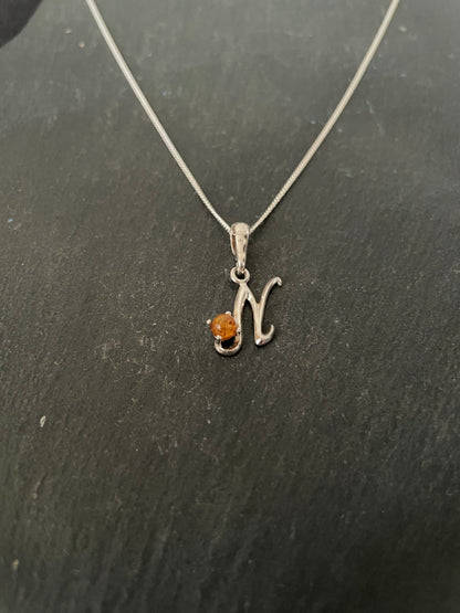 Letter N Amber Pendant image 1